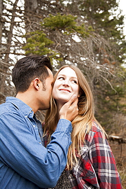 Young couple in non-urban scene, Salt Lake City, Utah