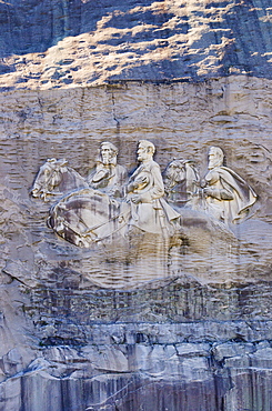 USA, Georgia, Stone Mountain, Bas-relief representing Confederate leaders