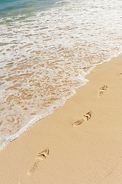 Footprints on beach