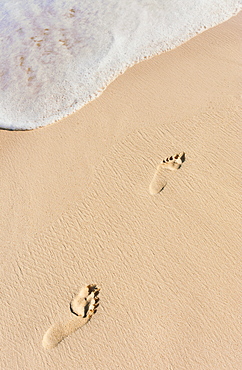 Footprints on beach