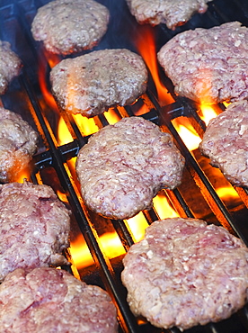 Hamburgers on bbq