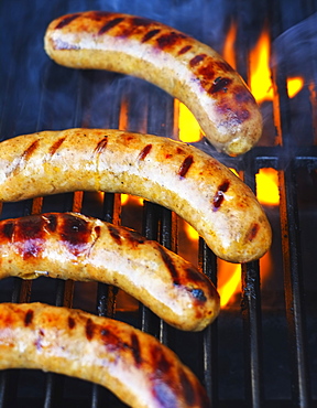 Sausages on bbq