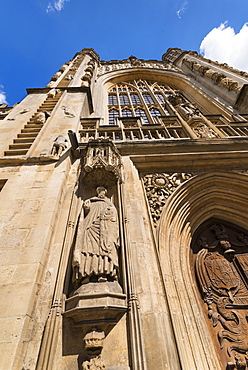 UK, Somerset, Bath, Detail of Bath Abbey, UK, Somerset, Bath