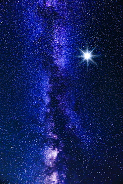 Milky way and big bright star