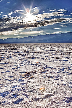 USA, California, Death Valley, barren badwater basin salt flats, USA, California, Death Valley