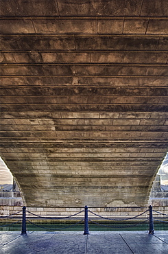 USA, Arizona, Lake Havasu, underneath of historic London Bridge, USA, Arizona, Lake Havasu