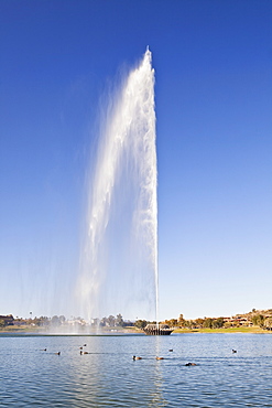 USA, Arizona, Fountain Hills, fountain spraying water, USA, Arizona, Fountain Hills