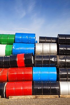 Stack of colorful barrels