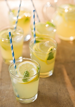 Close up of glasses with lemonade