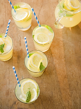 Close up of glasses with lemonade