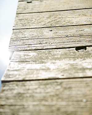 Roaring Brook Lake, Close up of wooden pier