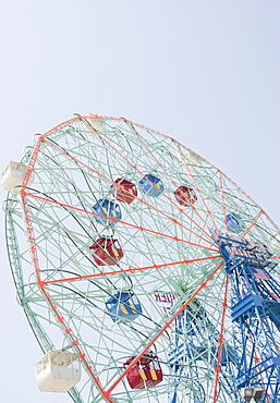 Ferris wheel in amusement park, USA, New York State, New York City, Brooklyn, Coney Island