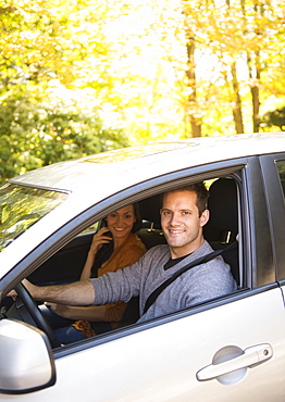 Couple in car, Newtown, Connecticut