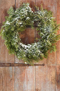 Christmas wreath on door