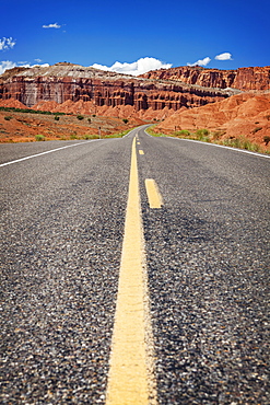 Road going through National park, USA, Utah, Capitol Reef National Park