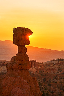 View of Thor's Hammer at sunset, USA, Utah, Bryce Canyon