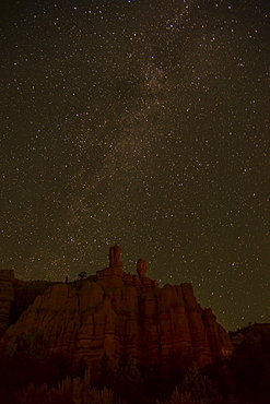 Night sky above rocks, USA, Utah, Bryce Canyon