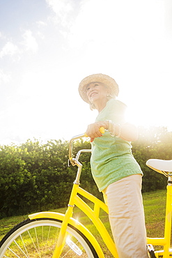 Senior woman on bike