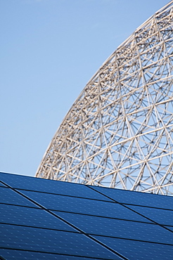 Solar panels and biosphere framing