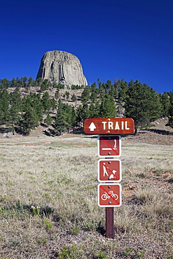 Devil's Tower National Monument, Trail sign, Devil's Tower National Monument, Wyoming