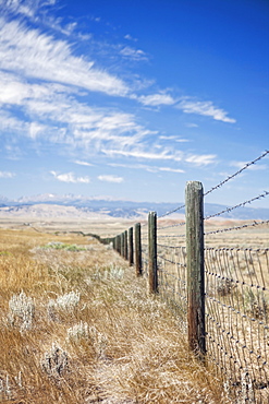 Fence in farm, Buffalo, Wyoming