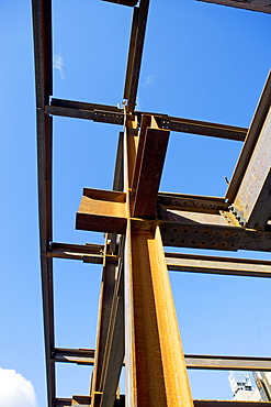 Low angle view of steel girders