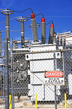 High voltage station with Danger sign