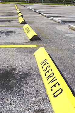 Row of Reserved parking spaces