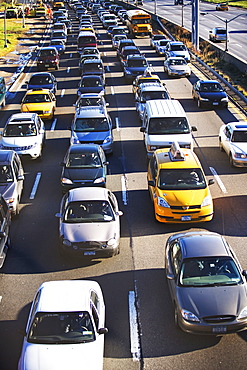 High angle view of traffic on highway