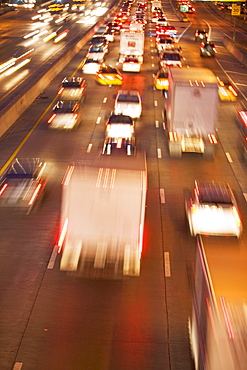 Blurred motion shot of traffic on large highway