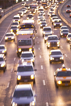 Blurred motion shot of traffic on large highway