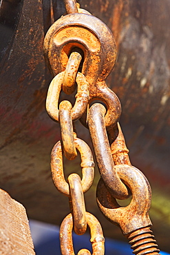 Close up of industrial chain and hook