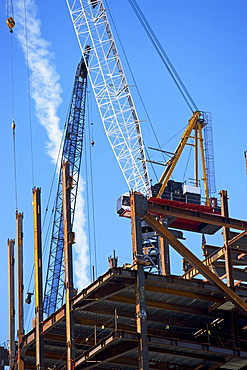 Construction site with cranes