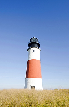 Sankaty Head Lighthouse, View of lighthouse, Nantucket, Massachusetts, USA