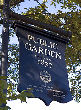 USA, Massachusetts, Boston, Public Garden sign