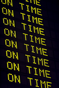 USA, Massachusetts, Boston, arrival departure board