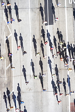 USA, New York City, New York City Marathon as seen from above