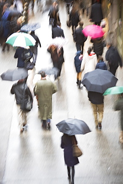 USA, New York state, New York city, pedestrians walking with umbrellas