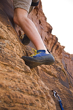 Man rock climbing