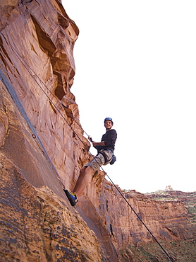 Man rock climbing