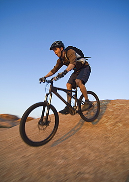 Man riding mountain bike
