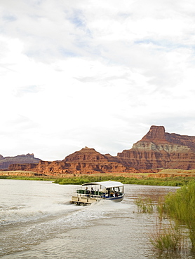 Sightseeing boat on river