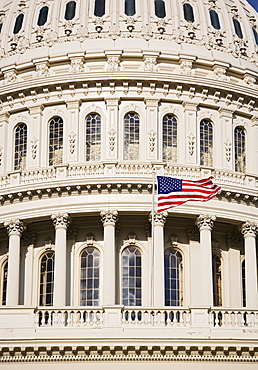 Close up of dome of the Capitol Building  Washington DC USA