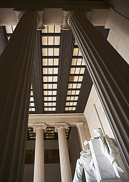 Lincoln Memorial interior with statue Washington DC USA 