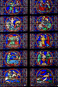 Interior view of stained glass windows