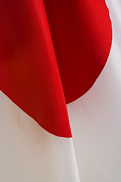 Close up of flag of Japan