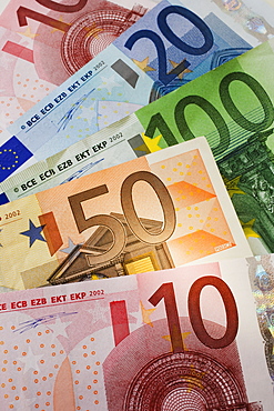 Close up of assorted Euros