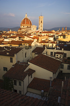 City rooftops and the Duomo Santa Maria Del Fiore, Florence, Italy