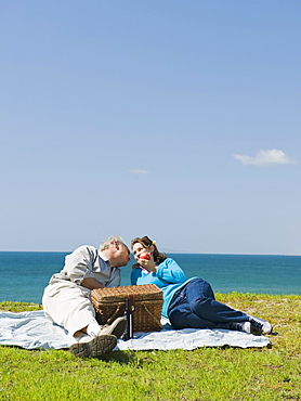 Couple having picnic