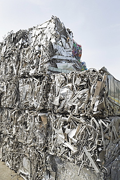 Stacks of recycled metal